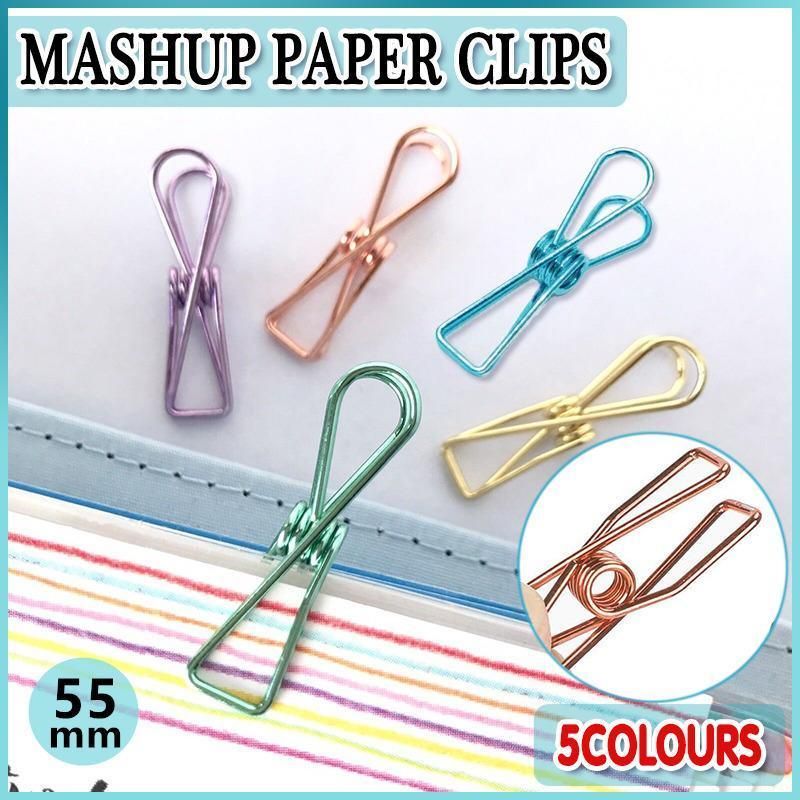 10X Spring Paperclips Metal Wire Hollow Out Clips 55mm Mini Binder Paper Clip view 2