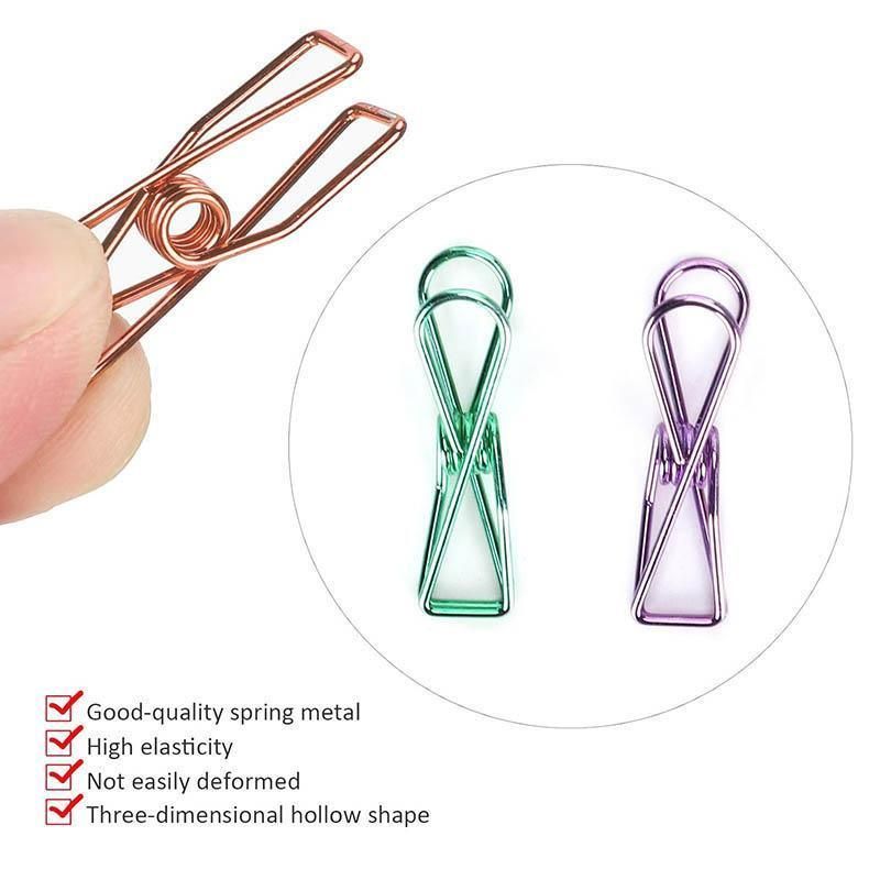 10X Spring Paperclips Metal Wire Hollow Out Clips 55mm Mini Binder Paper Clip view 4