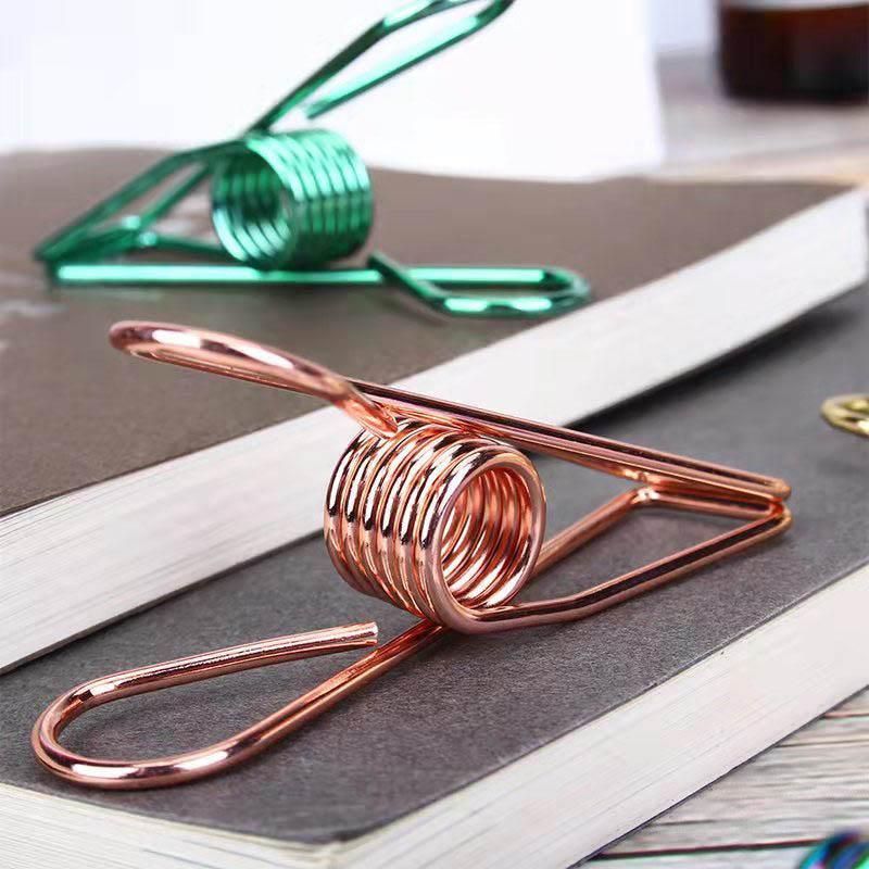 10X Spring Paperclips Metal Wire Hollow Out Clips 55mm Mini Binder Paper Clip view 7