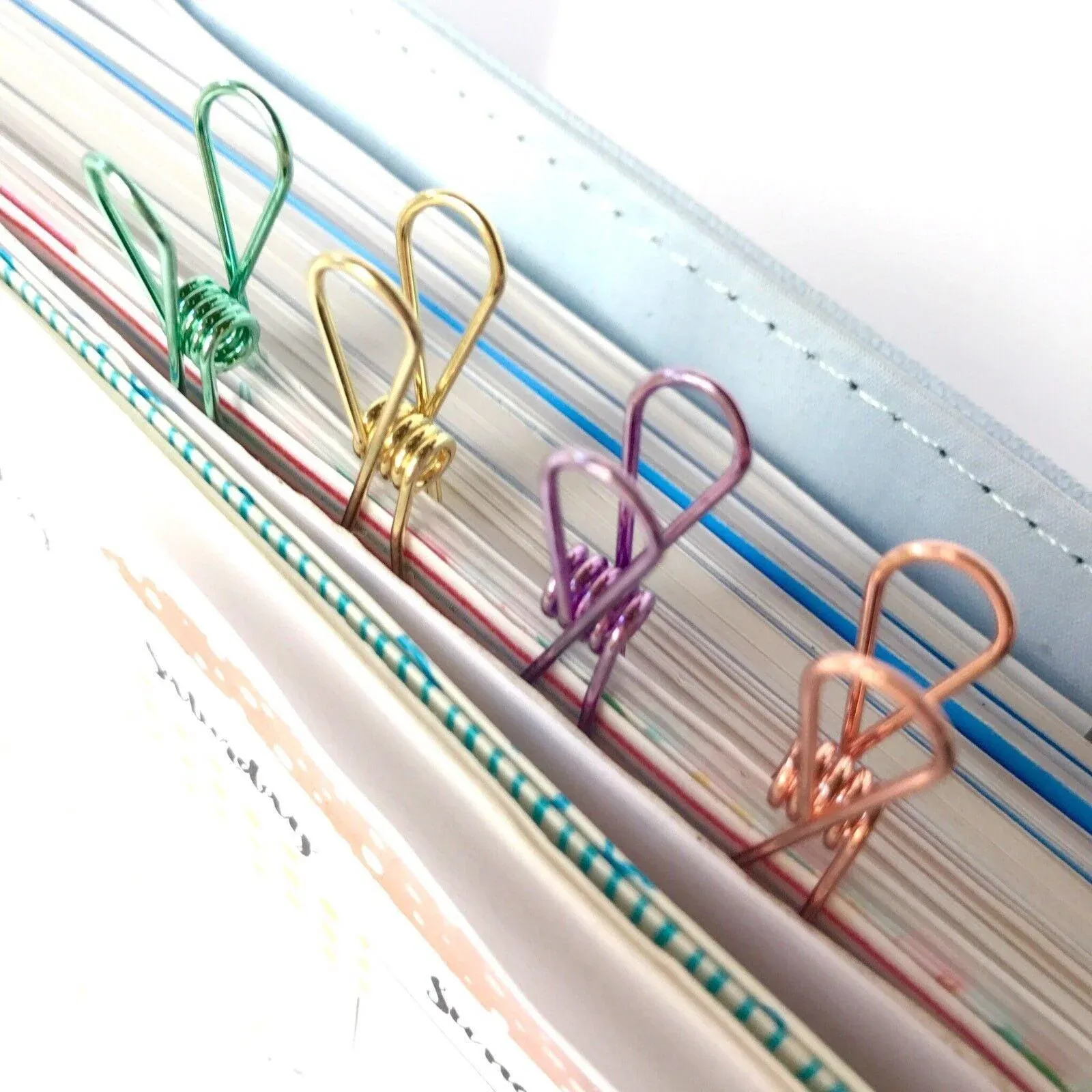 10X Spring Paperclips Metal Wire Hollow Out Clips 55mm Mini Binder Paper Clip view 8