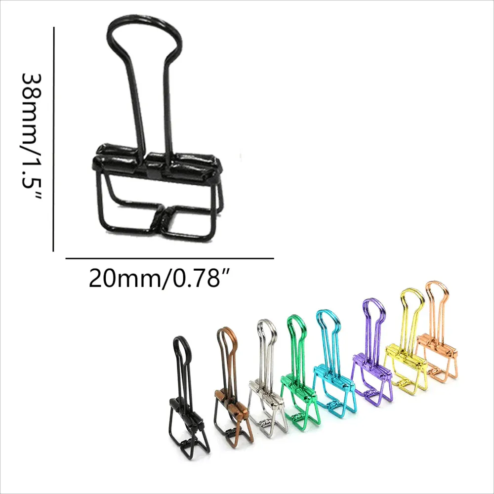 Solid Color Hollow Out Swallowtail Metal Binder Bookmark Clips Office Supplies view 4