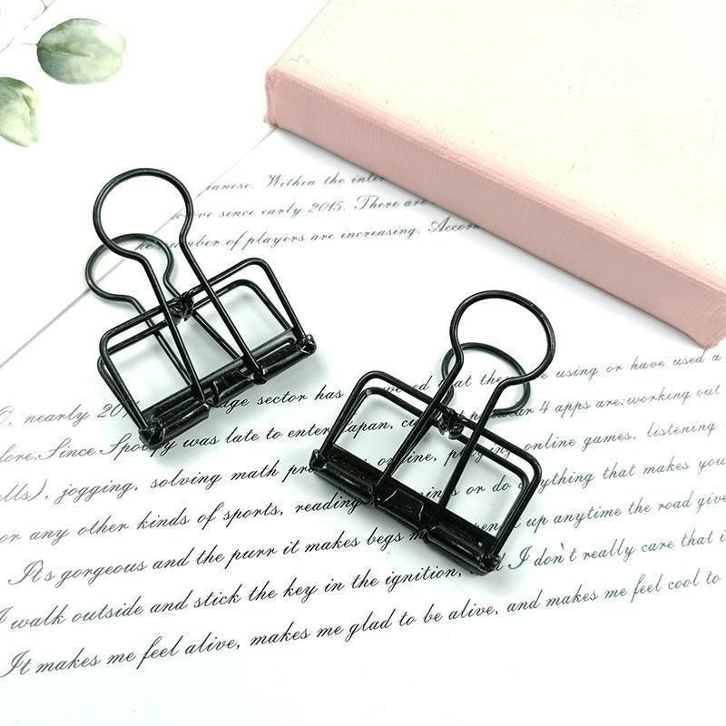 Solid Color Hollow Out Swallowtail Metal Binder Bookmark Clips Office Supplies view 12