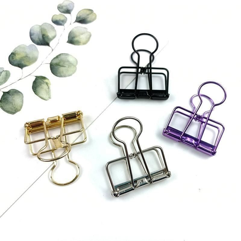 Solid Color Hollow Out Swallowtail Metal Binder Bookmark Clips Office Supplies view 13