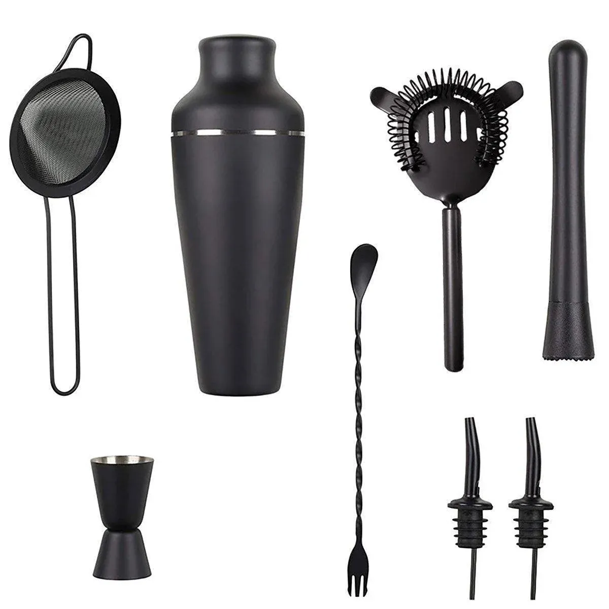 8PCS/700ML Stainless Steel Cocktail Shaker Bartender Tools Set Bar Supplies view 2