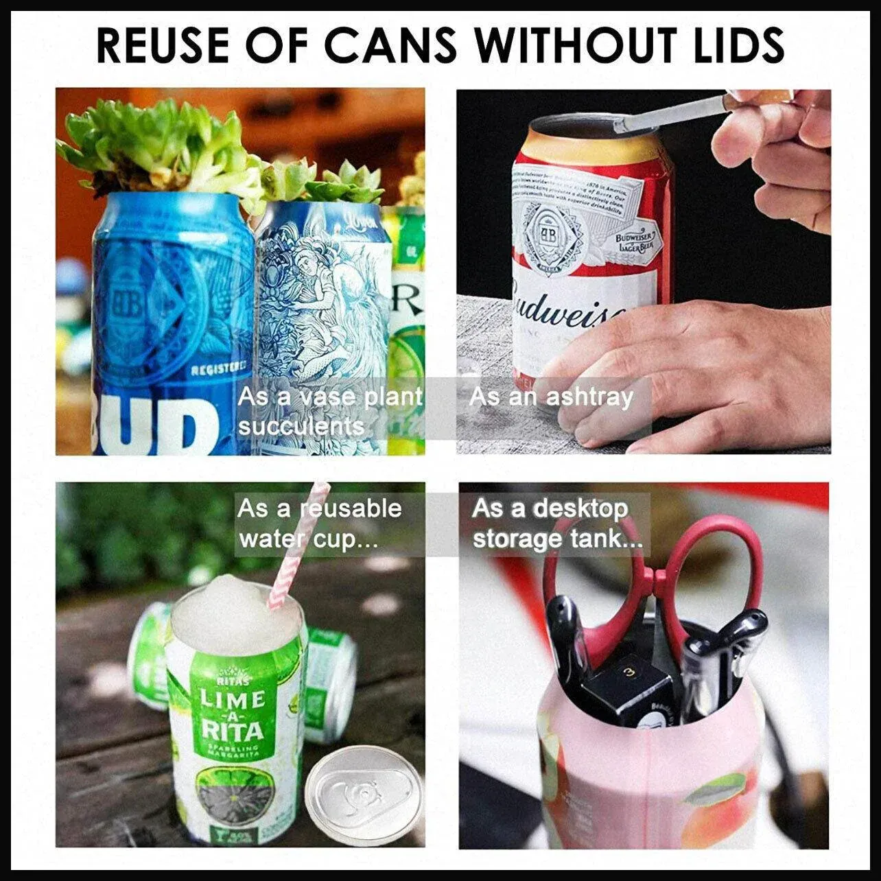 Topless Can Opener Manual Kitchen Tool for Beer Soda and Tin Bottles - Black view 4