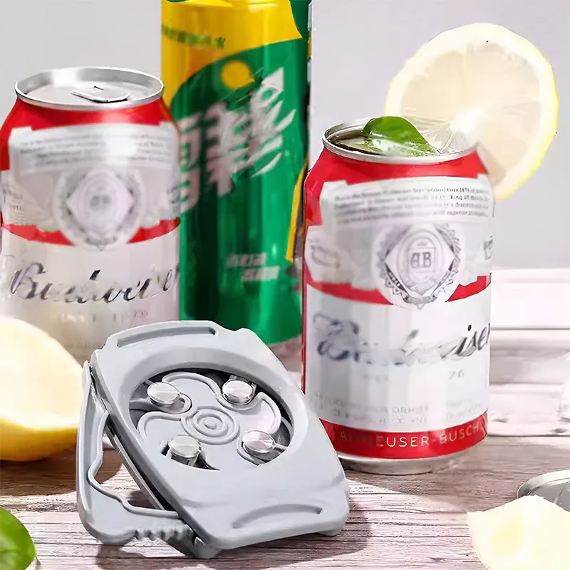 Topless Can Opener Manual Kitchen Tool for Beer Soda and Tin Bottles - Grey view 7