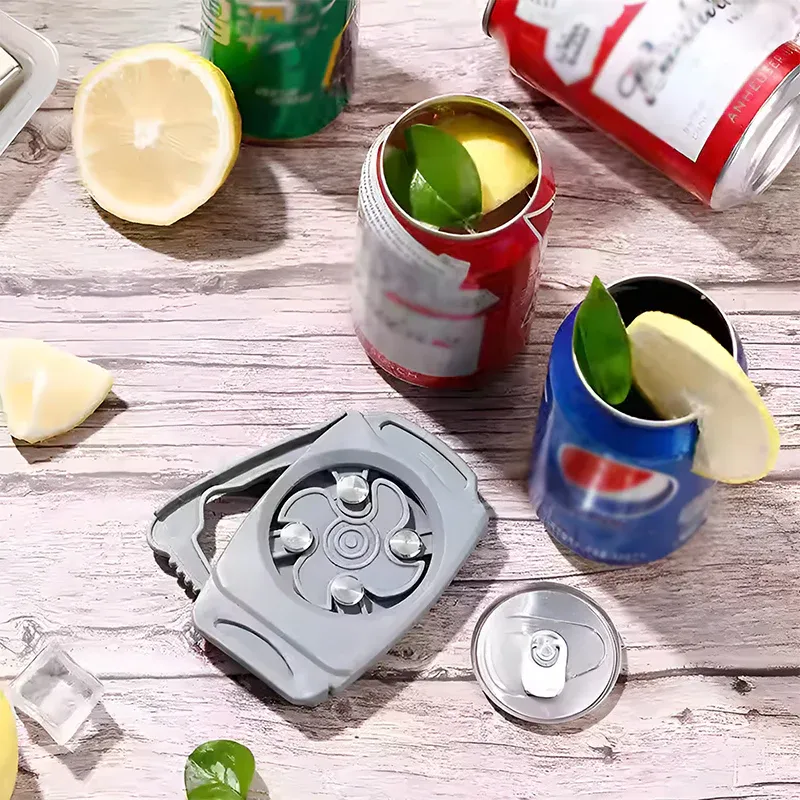 Topless Can Opener Manual Kitchen Tool for Beer Soda and Tin Bottles - Grey view 11