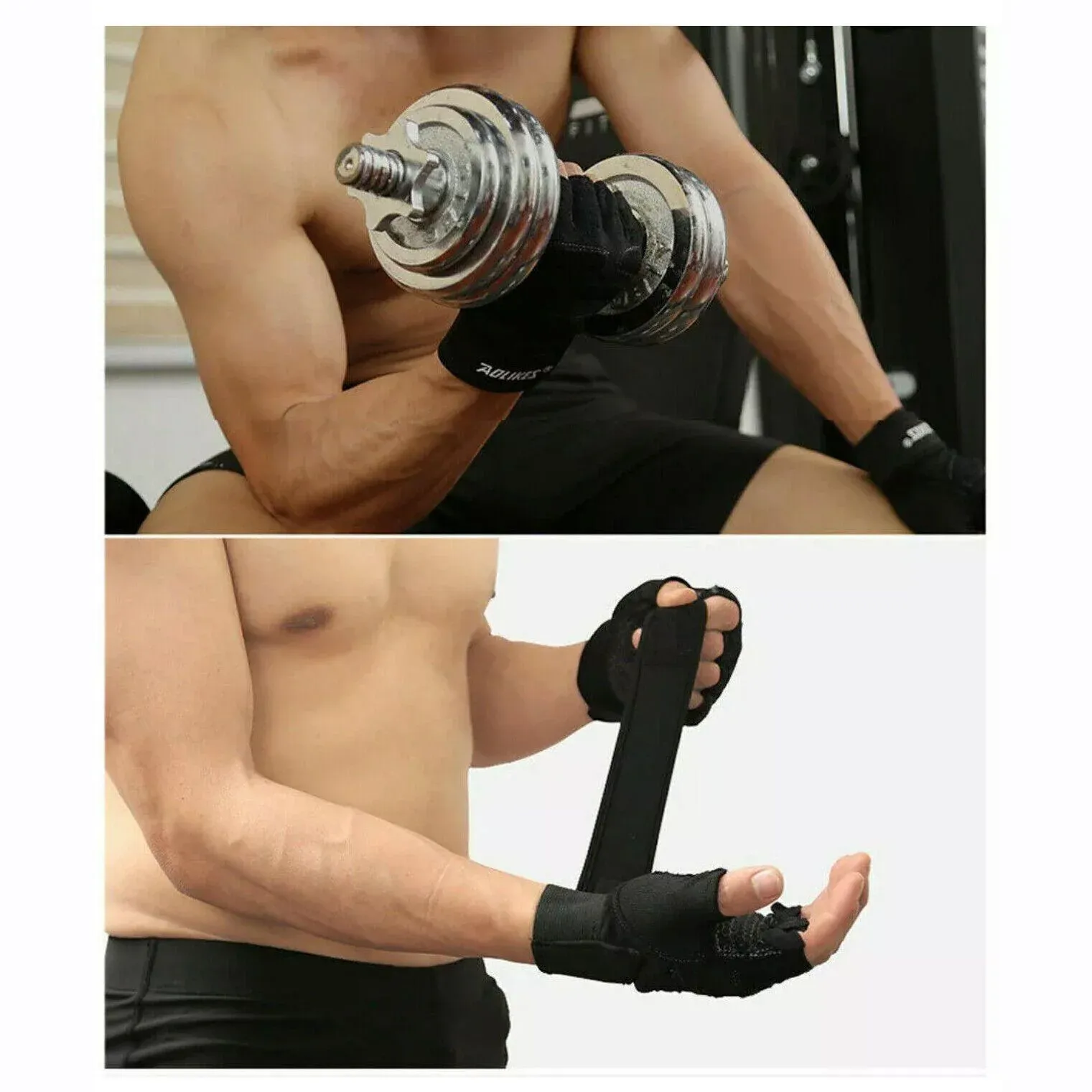 L Size Weight Lifting Gloves Gym Bodybuilding Fitness Workout Cycling Crossfit view 3
