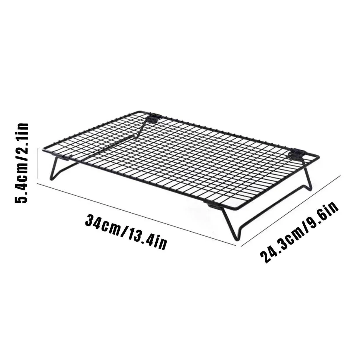 Collapsible Black Mesh Cake Cooling Rack Foldable Baking Tray for Kitchen Use view 3