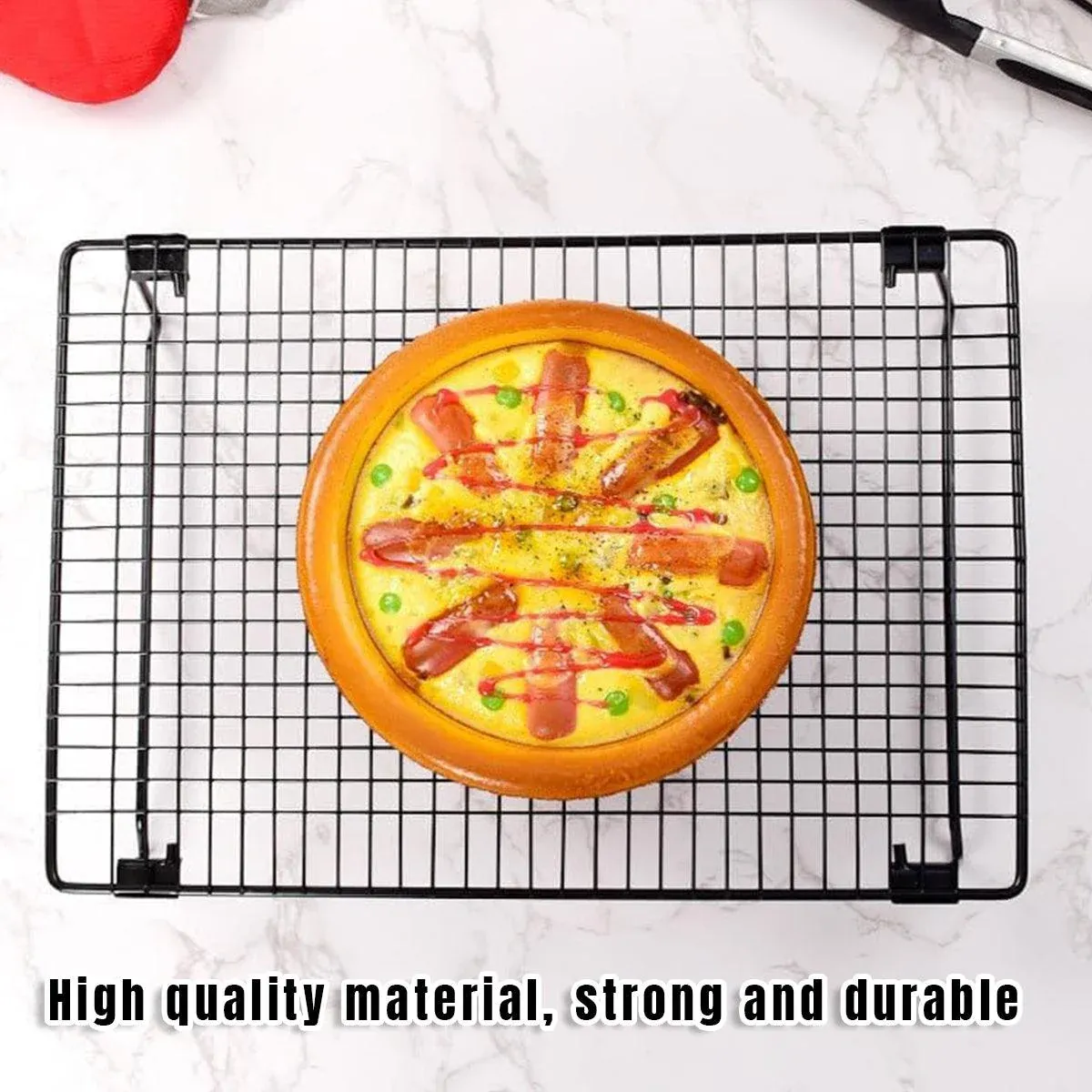 Collapsible Black Mesh Cake Cooling Rack Foldable Baking Tray for Kitchen Use view 11