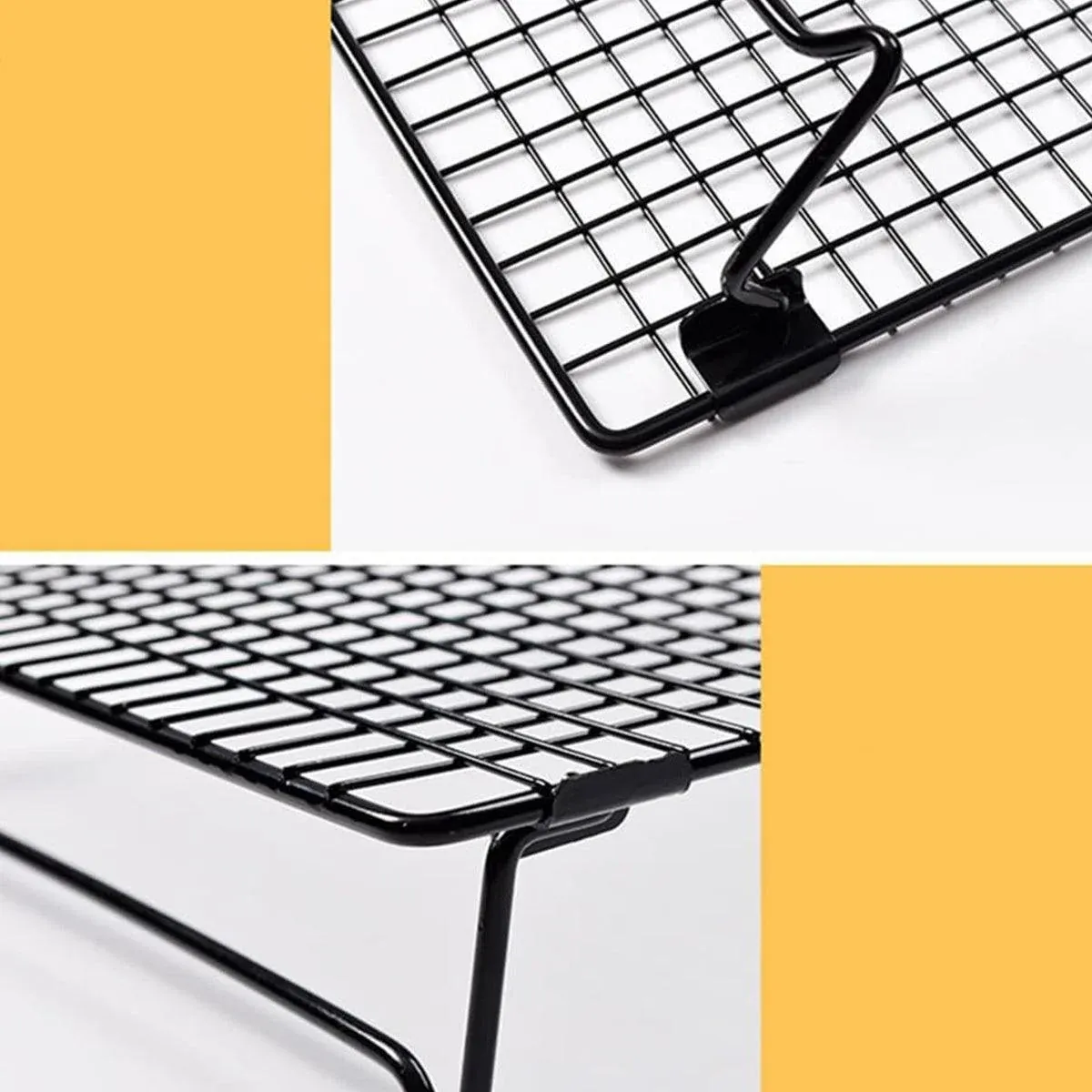 Collapsible Black Mesh Cake Cooling Rack Foldable Baking Tray for Kitchen Use view 14
