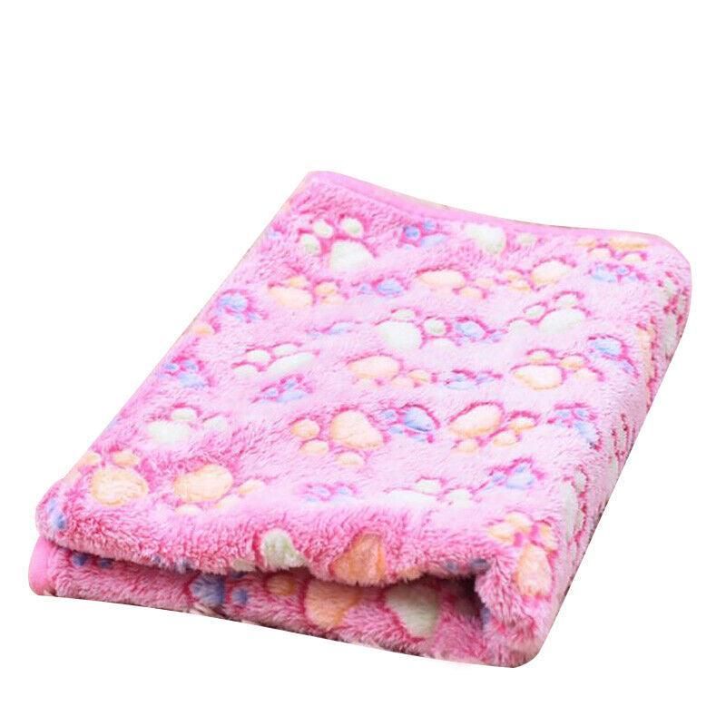 Large Size Pet Mat Paw Print Cat Dog Puppy Fleece Soft Pet Blanket Bed Cushion — image 1