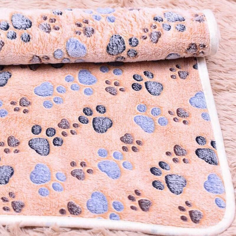 Large Size Pet Mat Paw Print Cat Dog Puppy Fleece Soft Pet Blanket Bed Cushion view 5