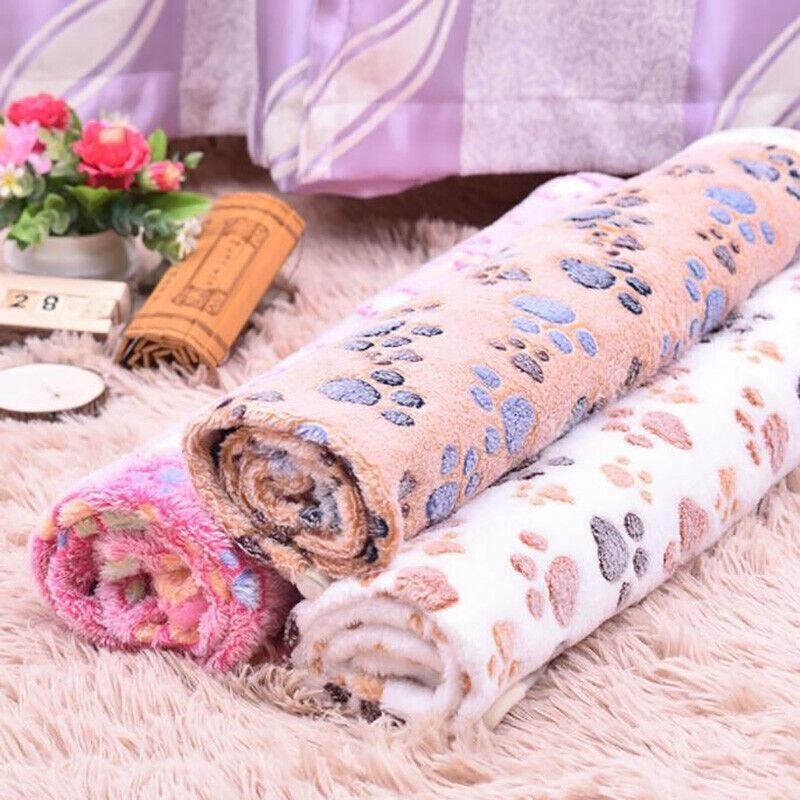 Large Size Pet Mat Paw Print Cat Dog Puppy Fleece Soft Pet Blanket Bed Cushion view 7