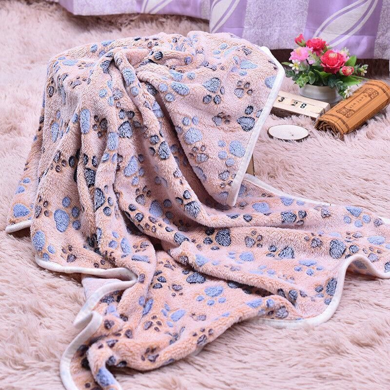 Large Size Pet Mat Paw Print Cat Dog Puppy Fleece Soft Pet Blanket Bed Cushion view 12