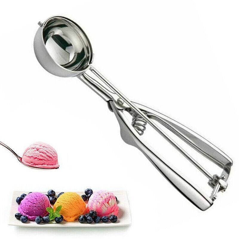 Stainless Steel Icecream Ice Cream Scoop Cookie Dough Mash Spoon Trigger 6Cm Dia view 11