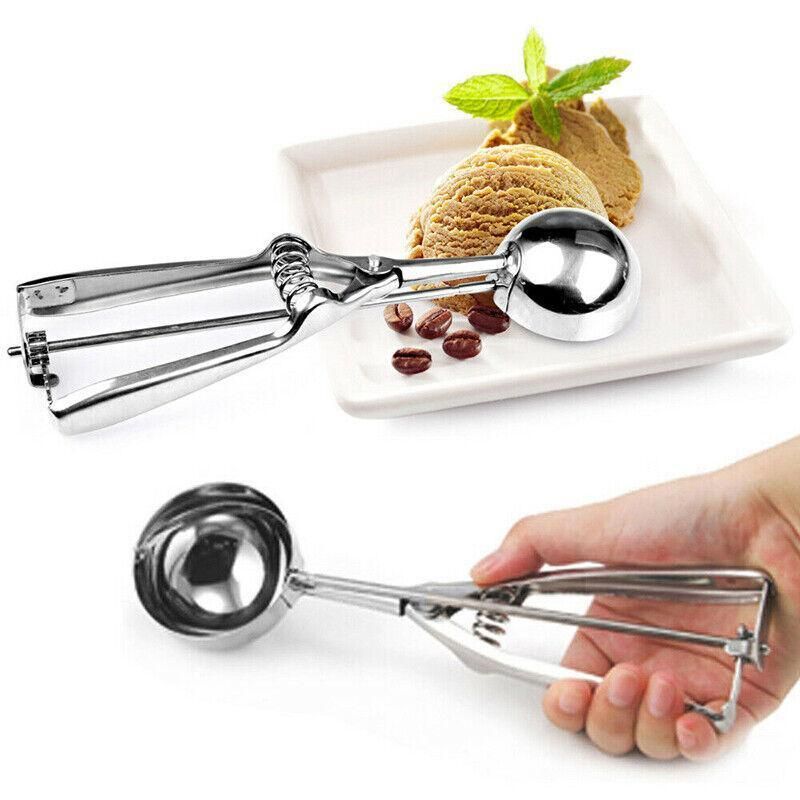 Stainless Steel Icecream Ice Cream Scoop Cookie Dough Mash Spoon Trigger 6Cm Dia view 12