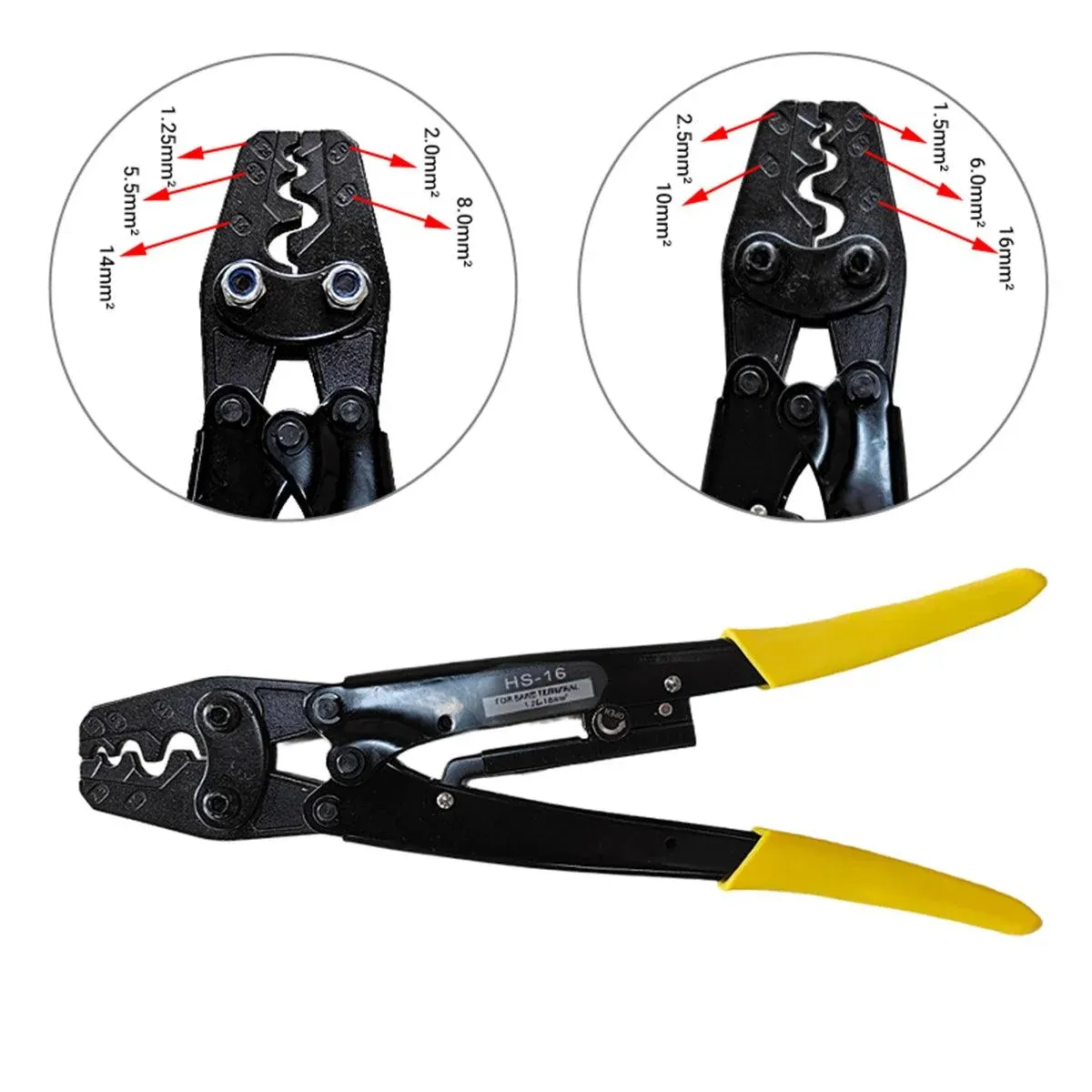1.25-16mm² Wire Crimper Cable Plier Terminal Anderson Plug Lug Crimping Tool view 3