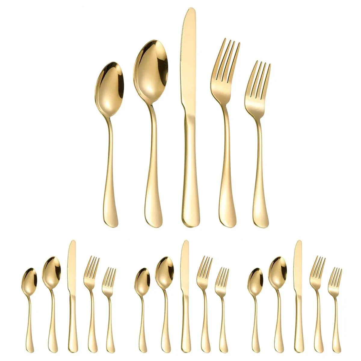 20/40pcs Stainless Steel Cutlery Set Knife Fork Spoon Western Hotel Tableware — image 1