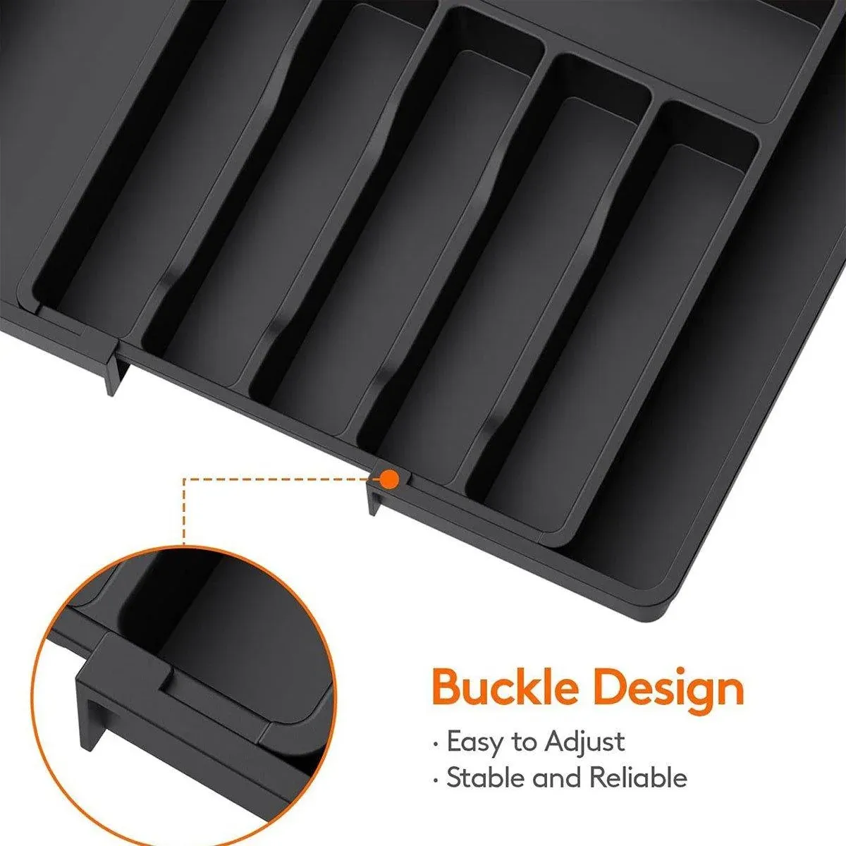 Extendable Cutlery Storage Box Household Portable Retractable Tray Organizer view 10