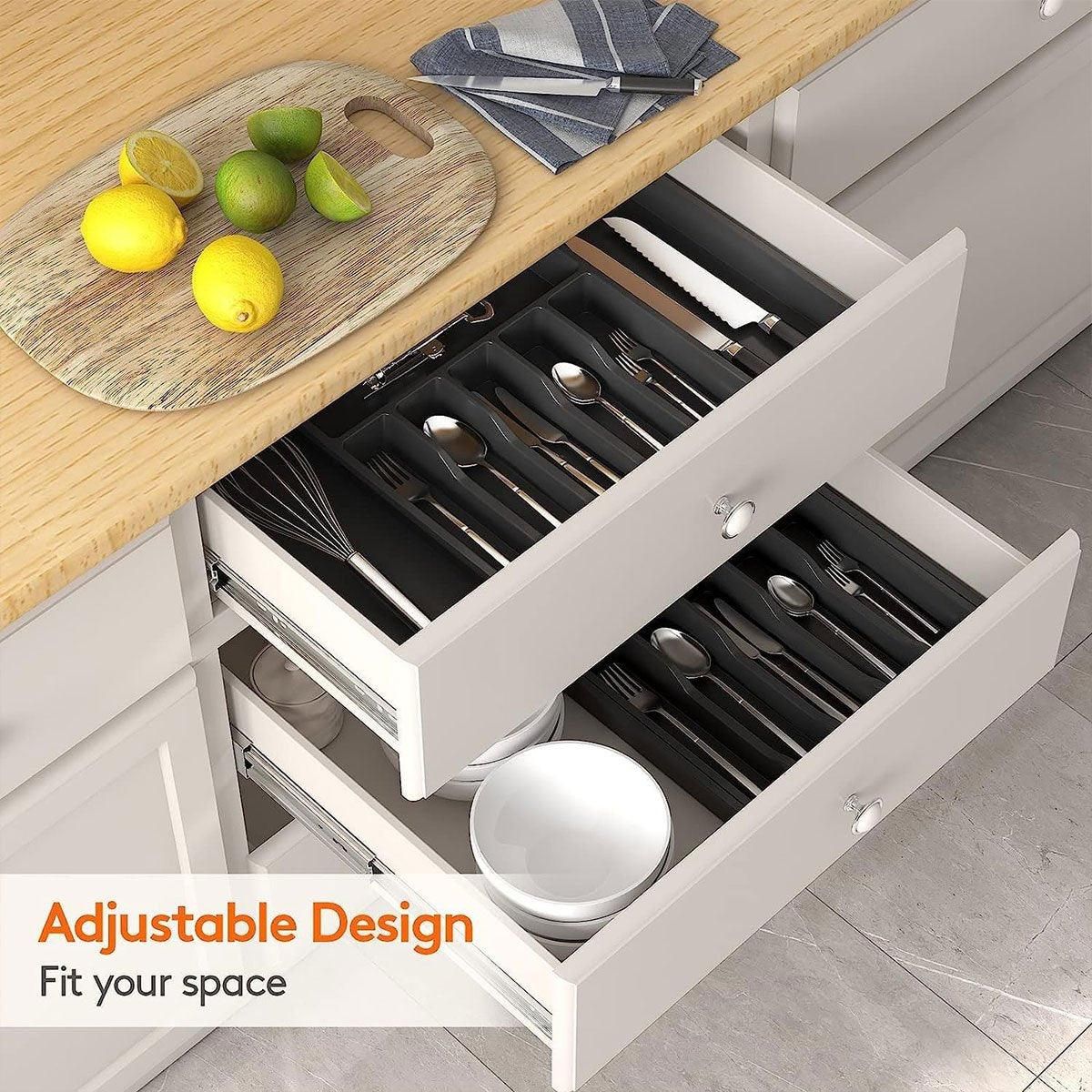 Extendable Cutlery Storage Box Household Portable Retractable Tray Organizer view 11