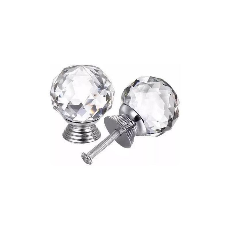 Crystal Glass Cabinet Knobs Drawer Pull Handles Cupboard Door Knob with Screws view 3