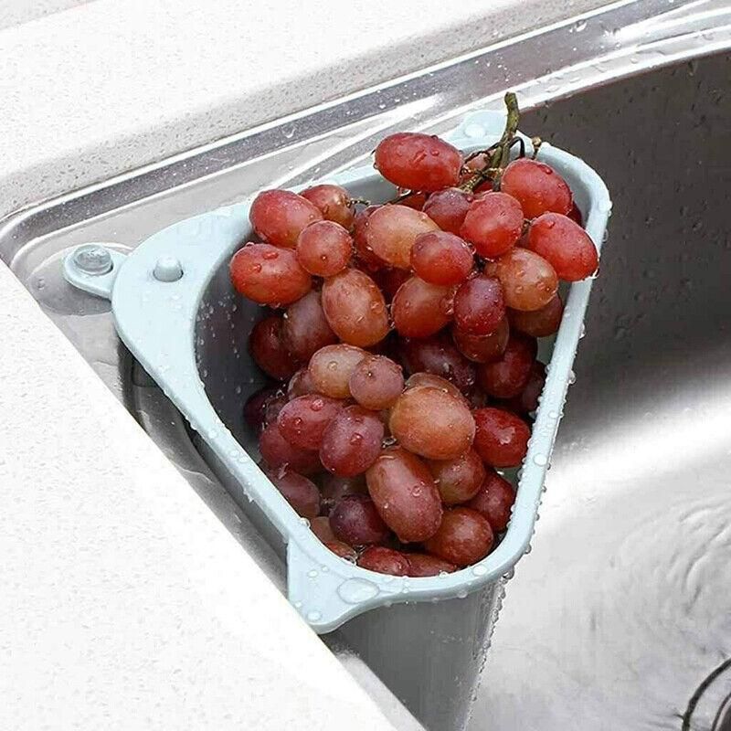 Triangle Sink Kitchen Storage Drain Basket Rack Shelf Holder Strainer view 5