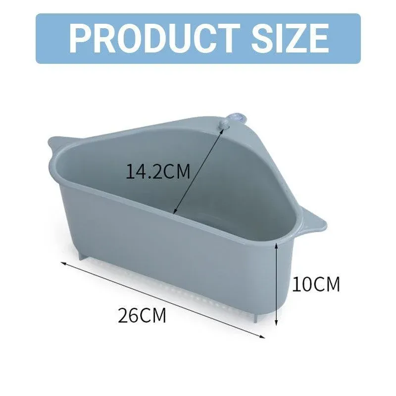 Triangle Sink Kitchen Storage Drain Basket Rack Shelf Holder Strainer view 11