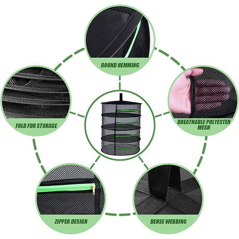 2-8 Tier Drying Net Large Shelf Hydroponic Hanging Grow Herb Plant Dry - 8 Layers view 5