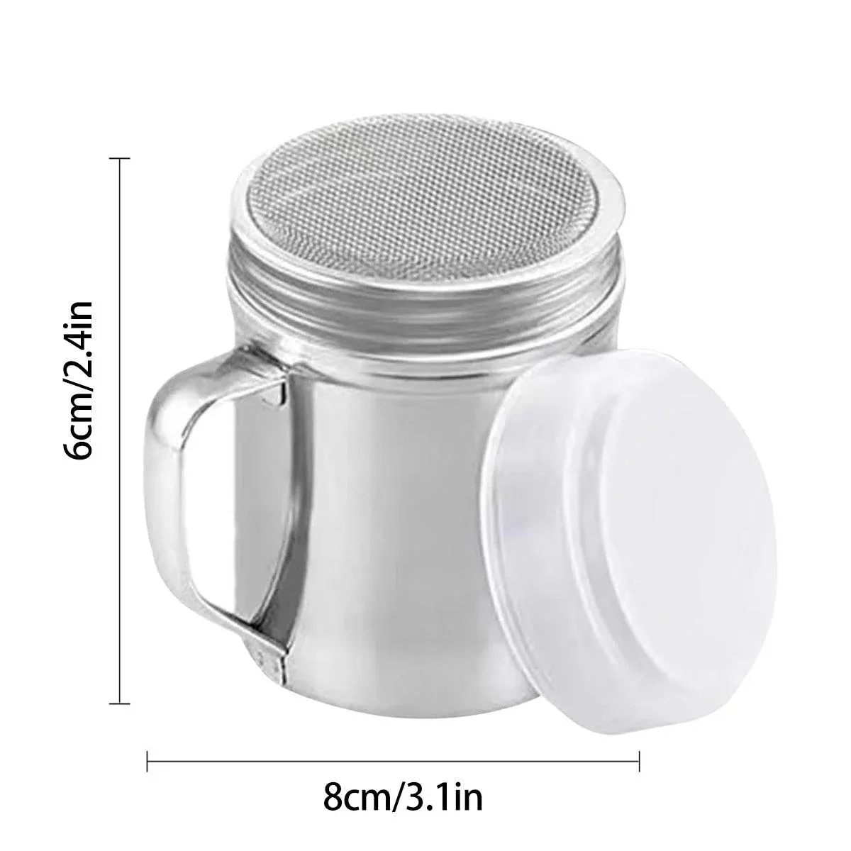 Stainless Steel Powder Shaker Mesh Sugar Flour Dispenser Spice Baking Tool view 3
