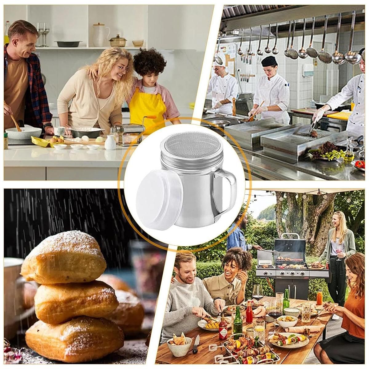 Stainless Steel Powder Shaker Mesh Sugar Flour Dispenser Spice Baking Tool view 5