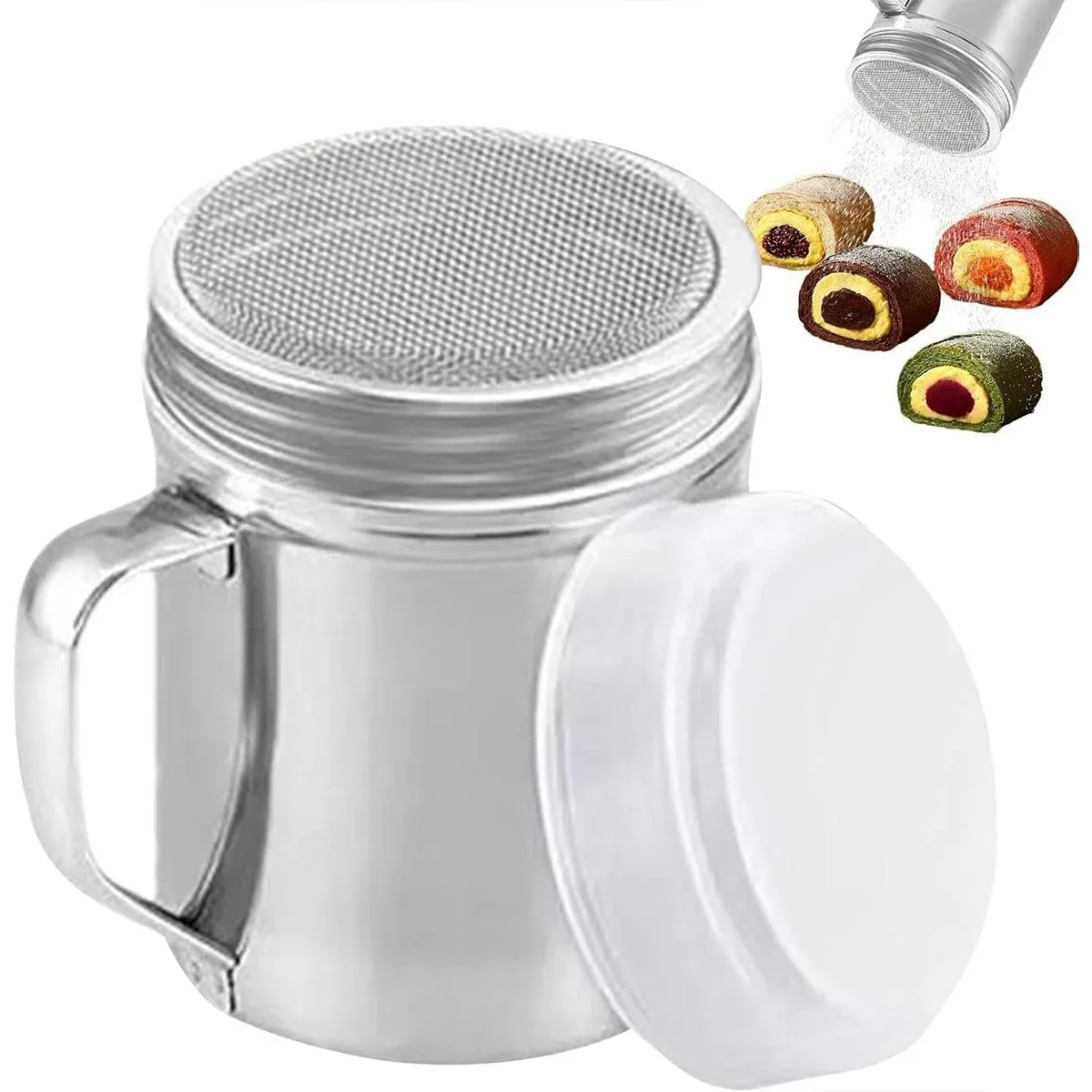Stainless Steel Powder Shaker Mesh Sugar Flour Dispenser Spice Baking Tool view 12