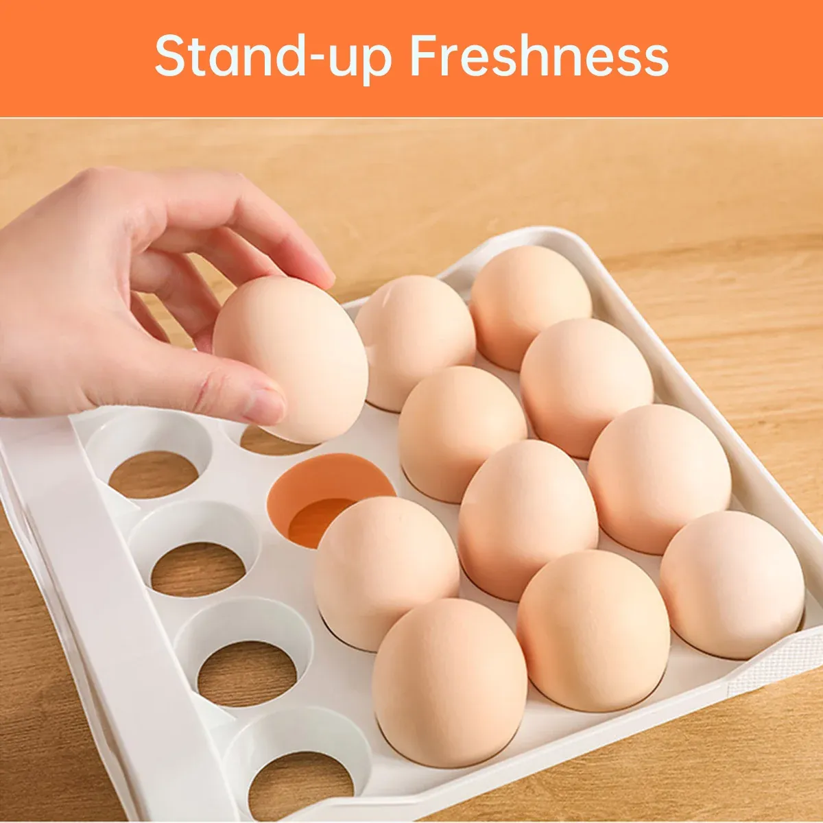 Plastic Double-Layer Egg Storage Box Food Grade Refrigerator Drawer Organizer view 11