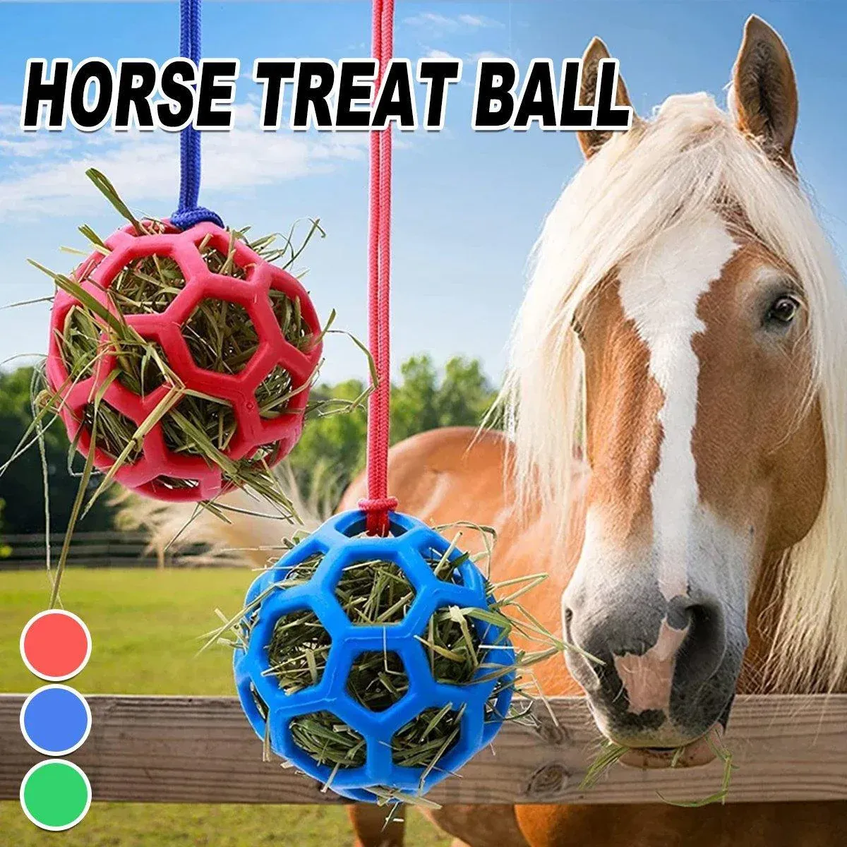 Hanging Hay Feeders Stable Feed Polo Feeding Balls Toy for Horses and view 2