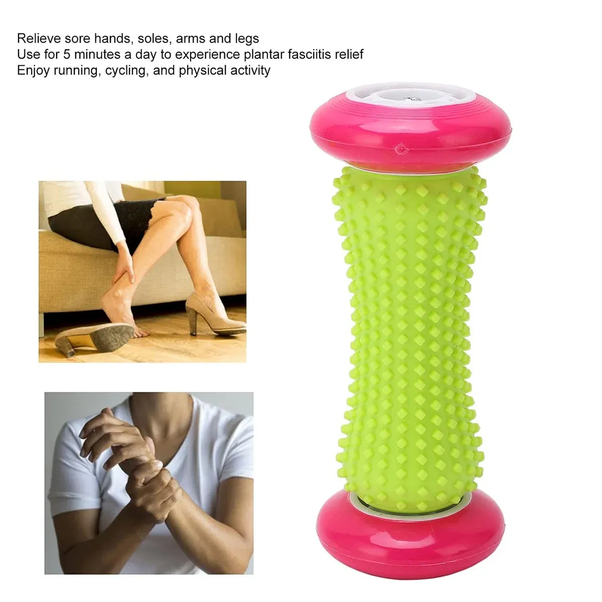 Foot Massage Roller Muscle Relaxation Arch Care Yoga Fitness Tool - Pink view 8
