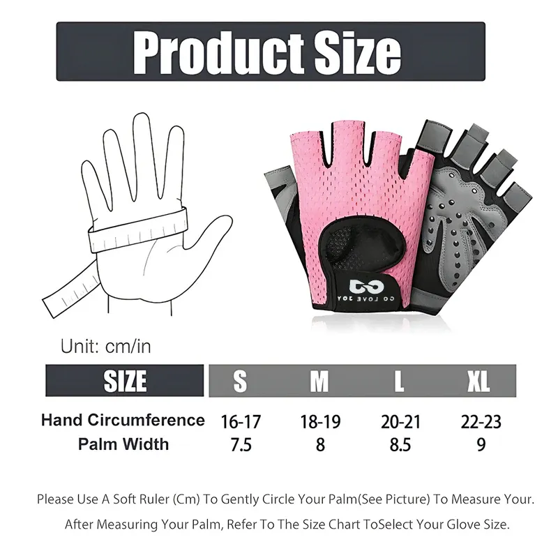 L Size Women Fitness Gym Training Gloves Half Finger Gel Weight Lifting view 4