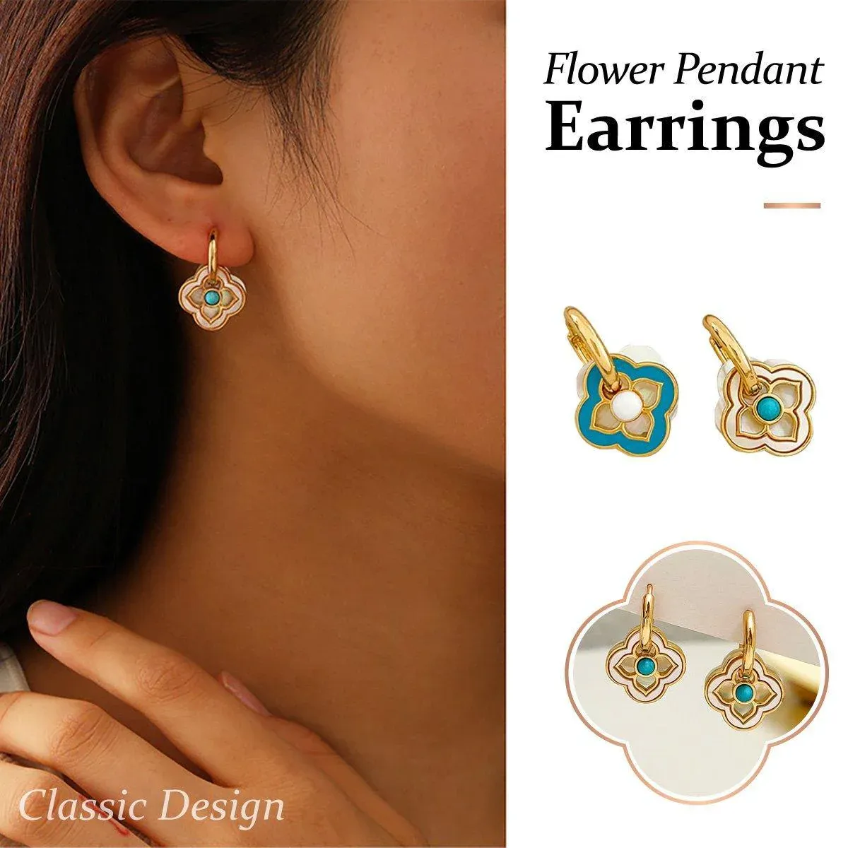 New Chinese Style Multi-Wear Natural Shell Four-Leaf Clover Earrings for Women — image 1