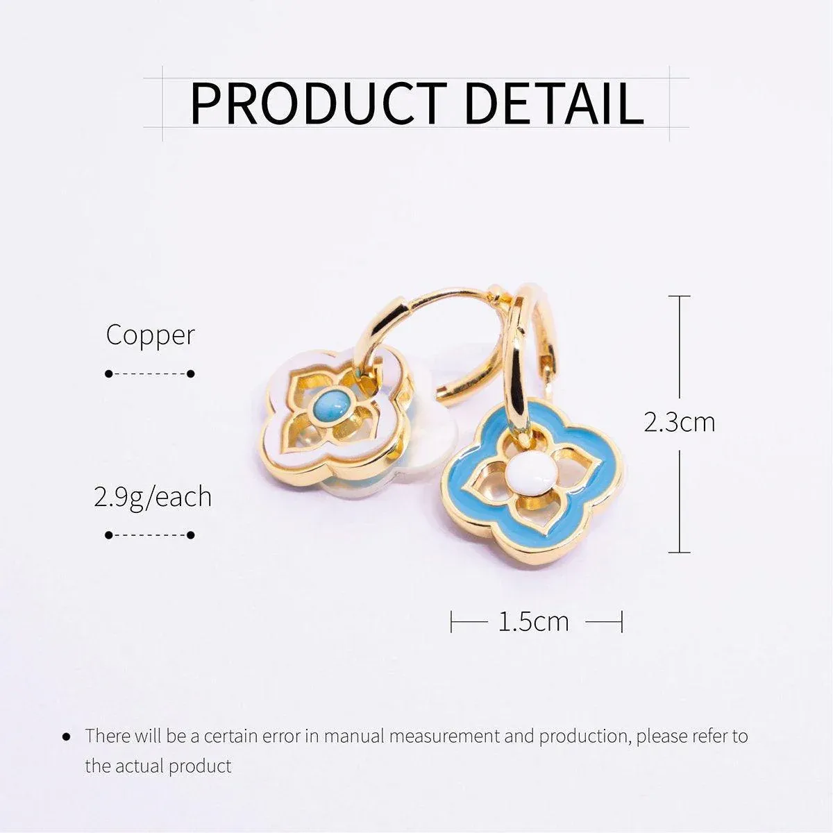 New Chinese Style Multi-Wear Natural Shell Four-Leaf Clover Earrings for Women view 3