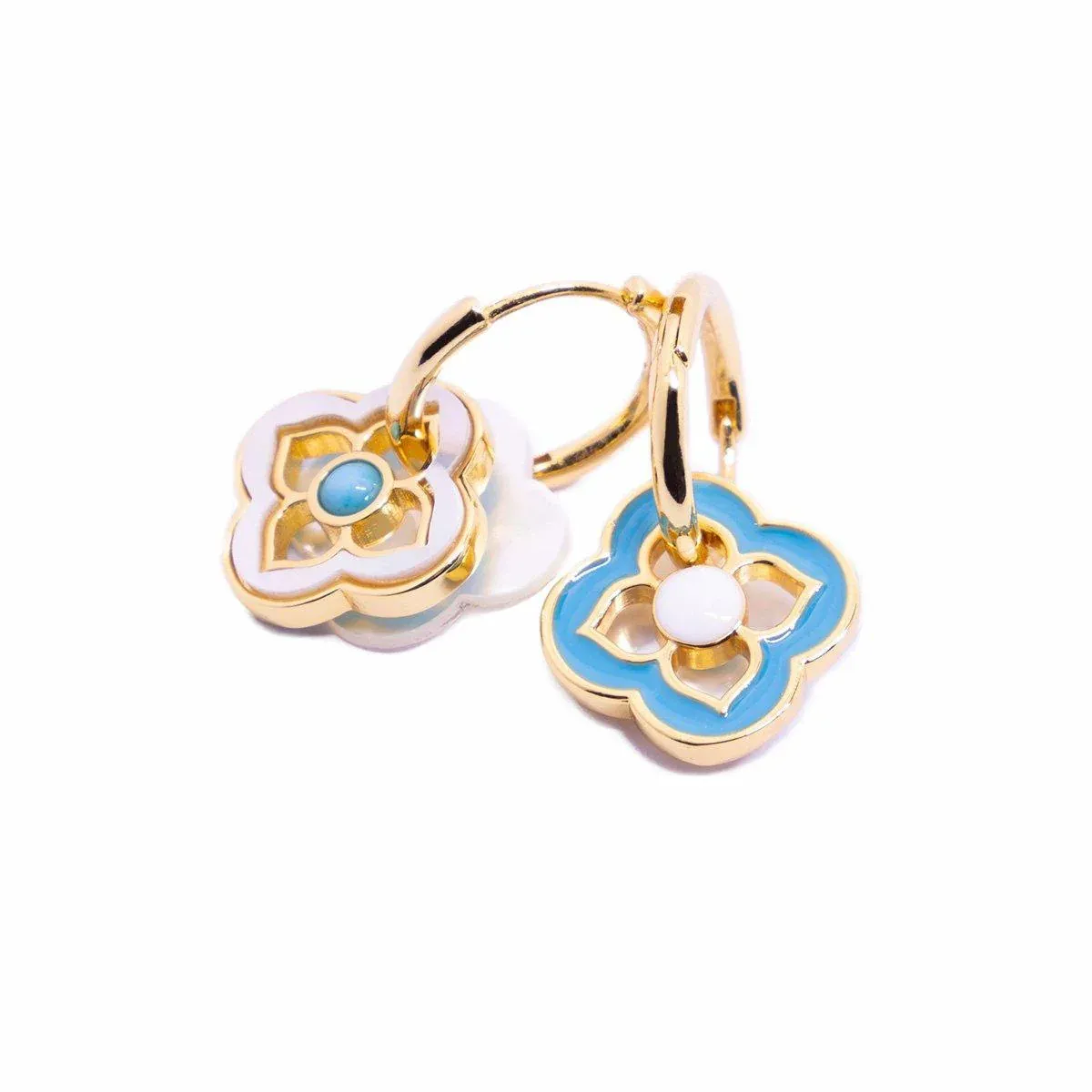 New Chinese Style Multi-Wear Natural Shell Four-Leaf Clover Earrings for Women view 11