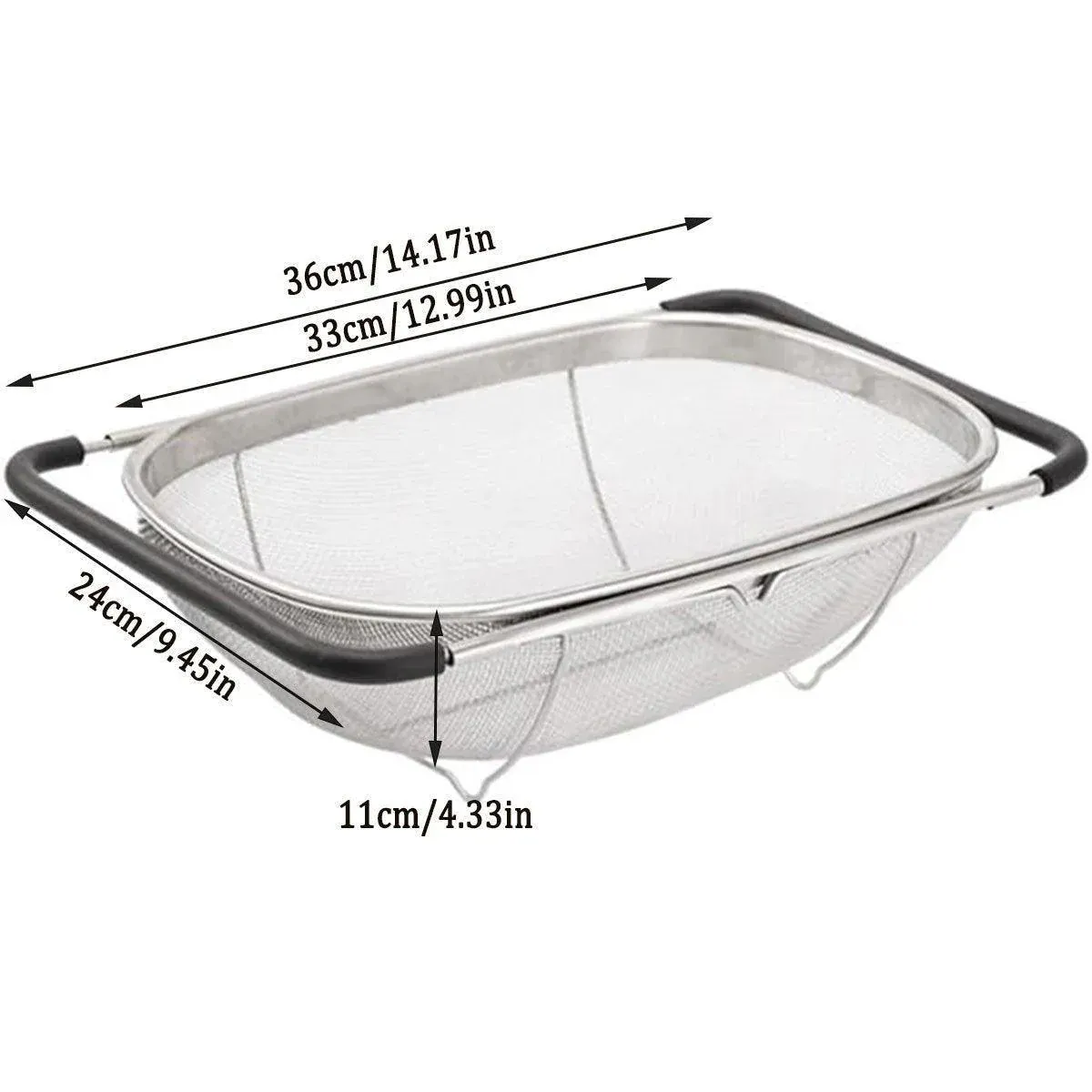Stainless Steel Telescopic Sink Basket Multipurpose Fruit Vegetable Strainer view 3