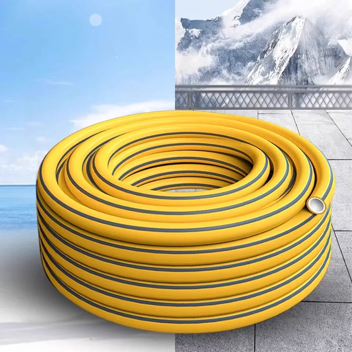Heavy Duty Garden Hose Pipe Reel Reinforced Anti-kink Outdoor Hosepipe Yellow view 12