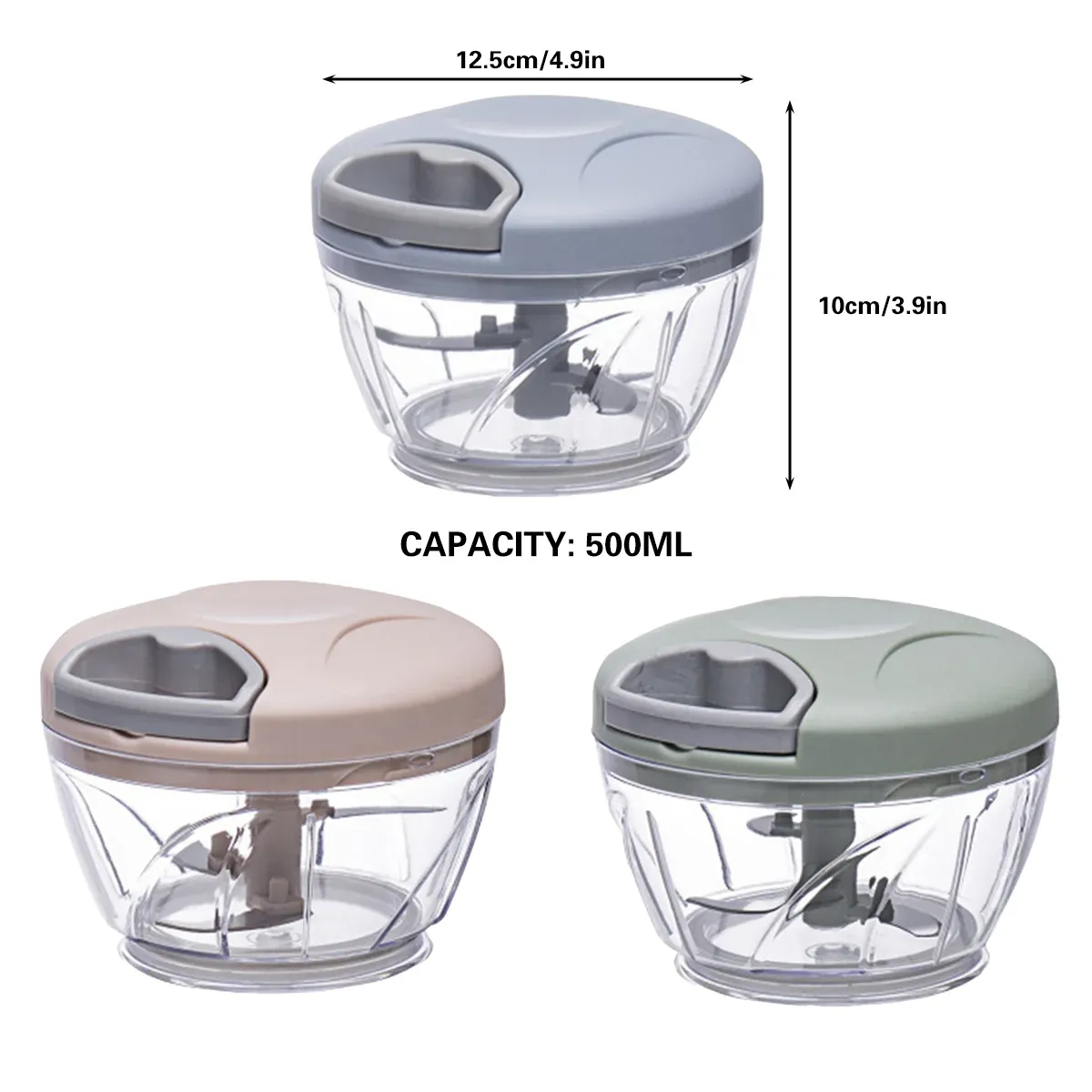 500ml Manual Meat Mincer Garlic Chopper Rotate Garlic Press Crusher Vegetable view 4