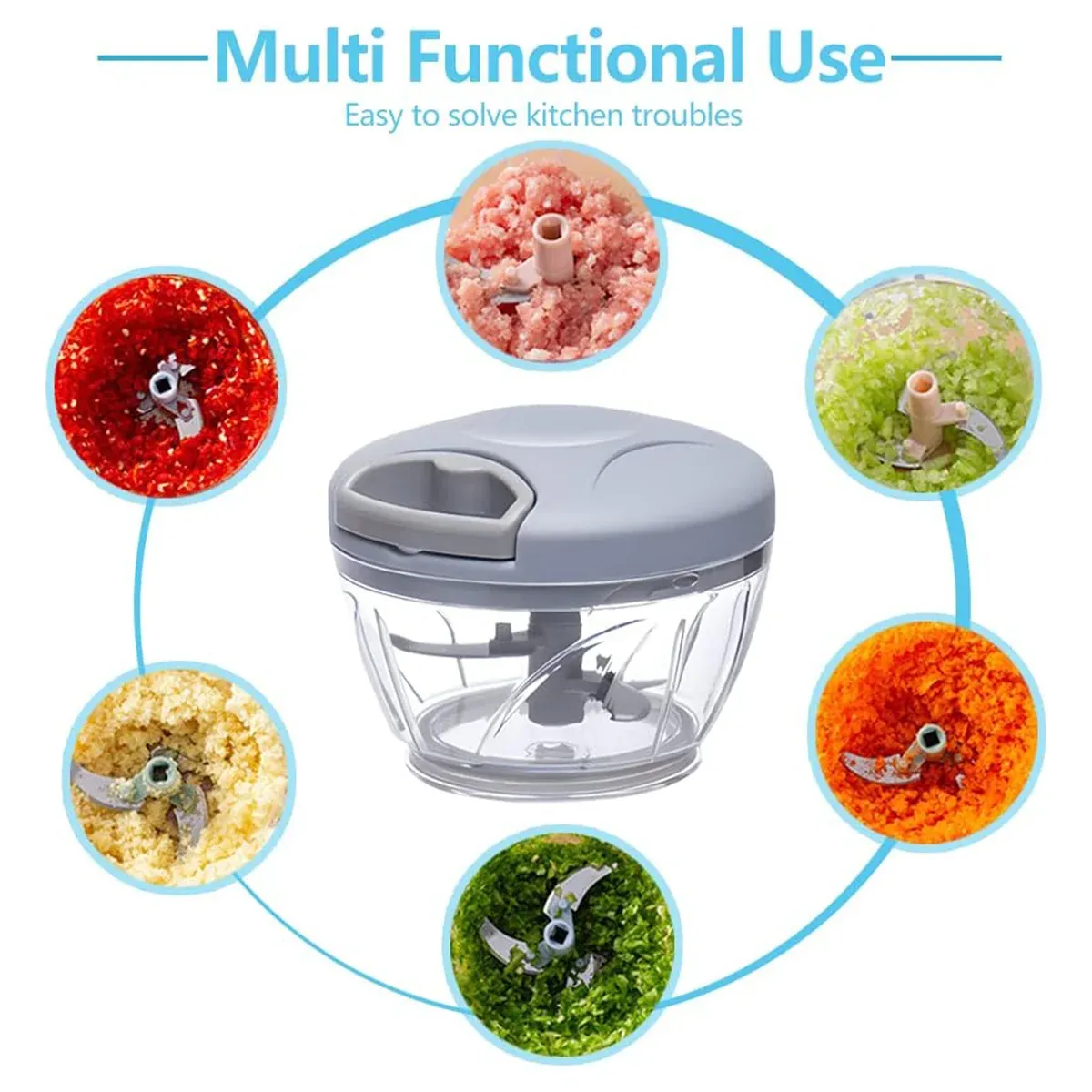 500ml Manual Meat Mincer Garlic Chopper Rotate Garlic Press Crusher Vegetable view 5