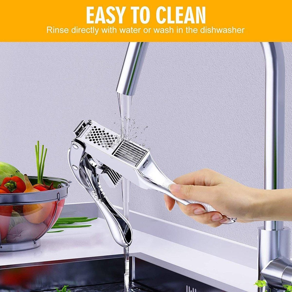 Multifunctional Garlic Press Aluminum Alloy Two-in-One Garlic Cutter Masher Tool view 6