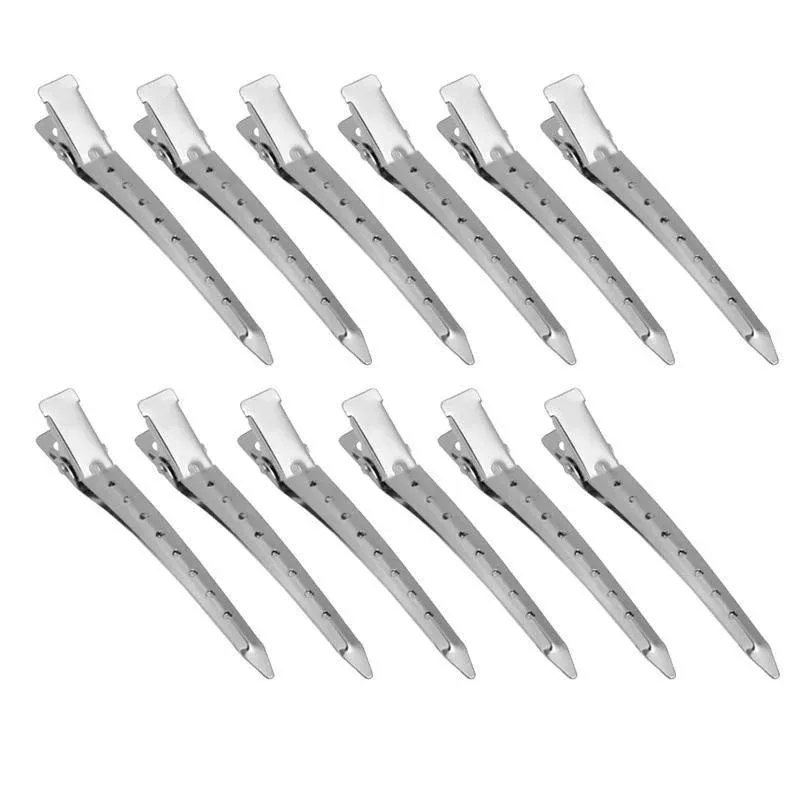 6-54X 9cm Hairdressing Sectioning Hair Clips Duck Bill Hairpin Salon Metal — image 1