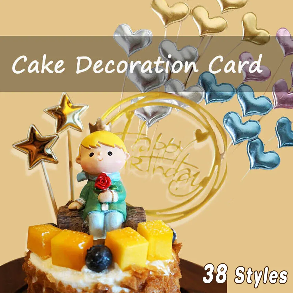 Happy Birthday Acrylic Cake Topper Cake Decoration Golden Silver Party view 2