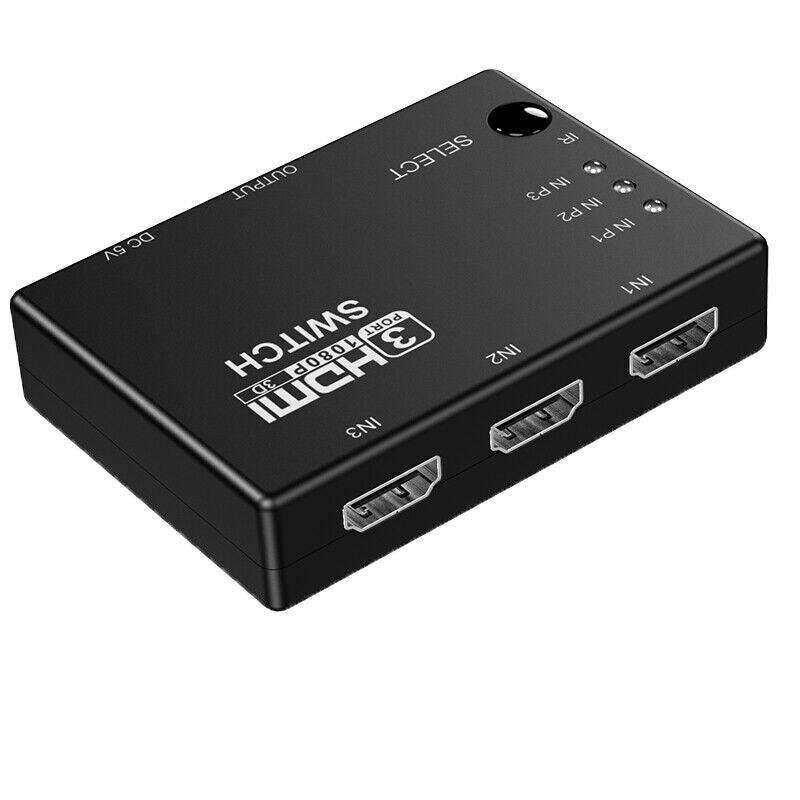 HDMI Switch Splitter 3-in-1 5-in-1 or 1-in-2 1080p 4K Manual or Remote Options