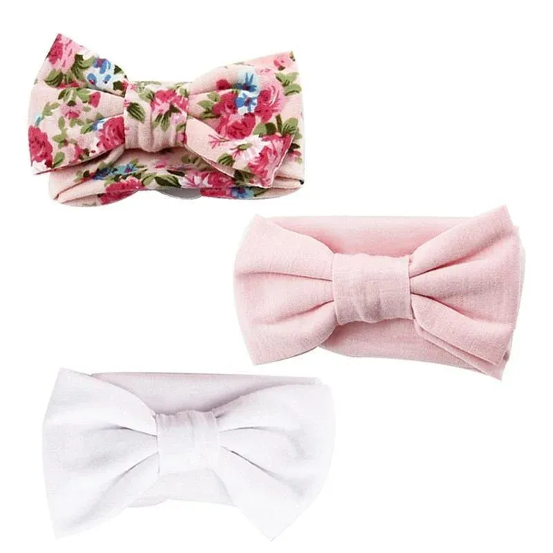 3PCS Soft Headband Wrap Set with Top Knot Single Bow Turban Style Hairbands - #1 view 9