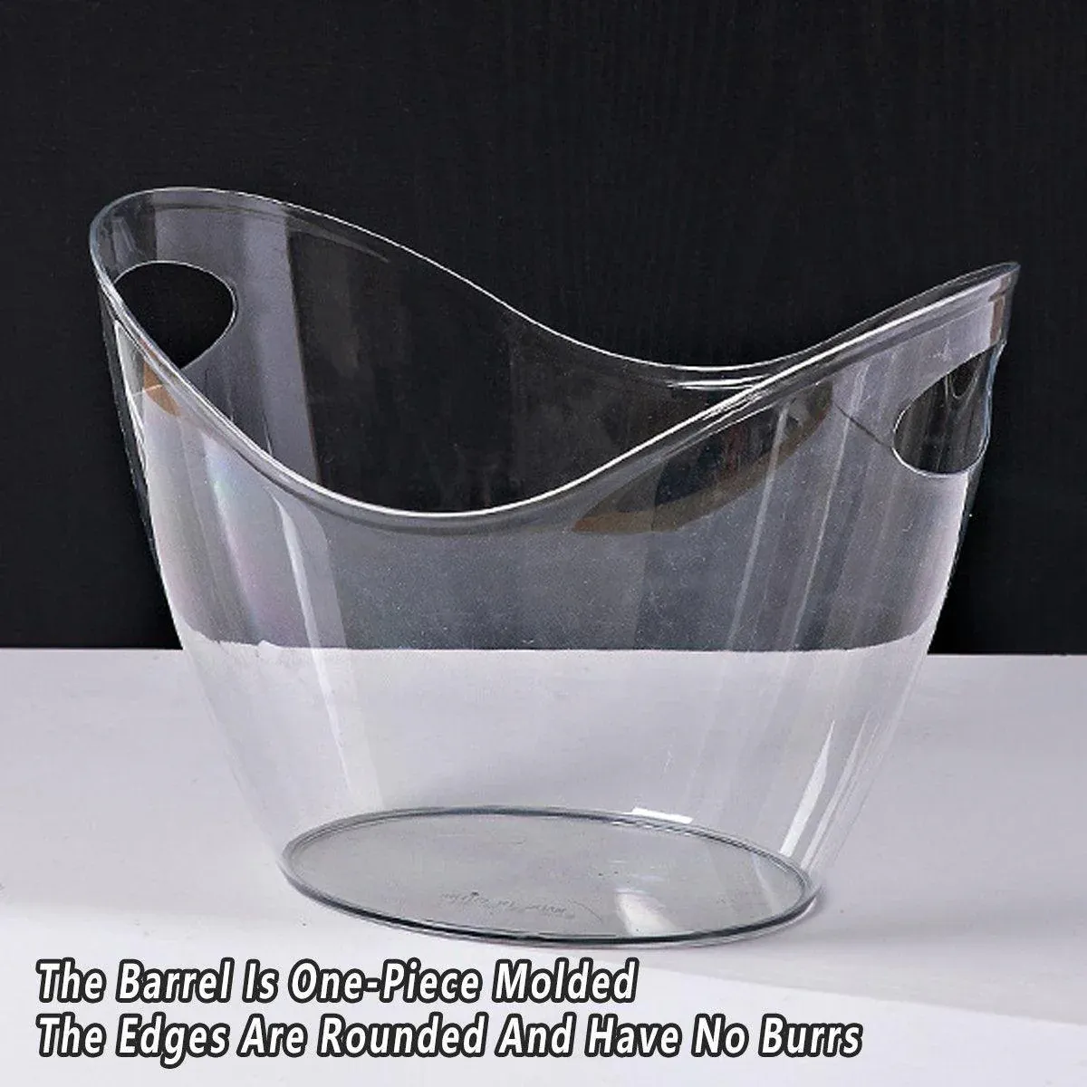 2PCS Transparent 3.5L Ice Bucket Large Capacity Wine Beer Cooler Picnic Basket view 6