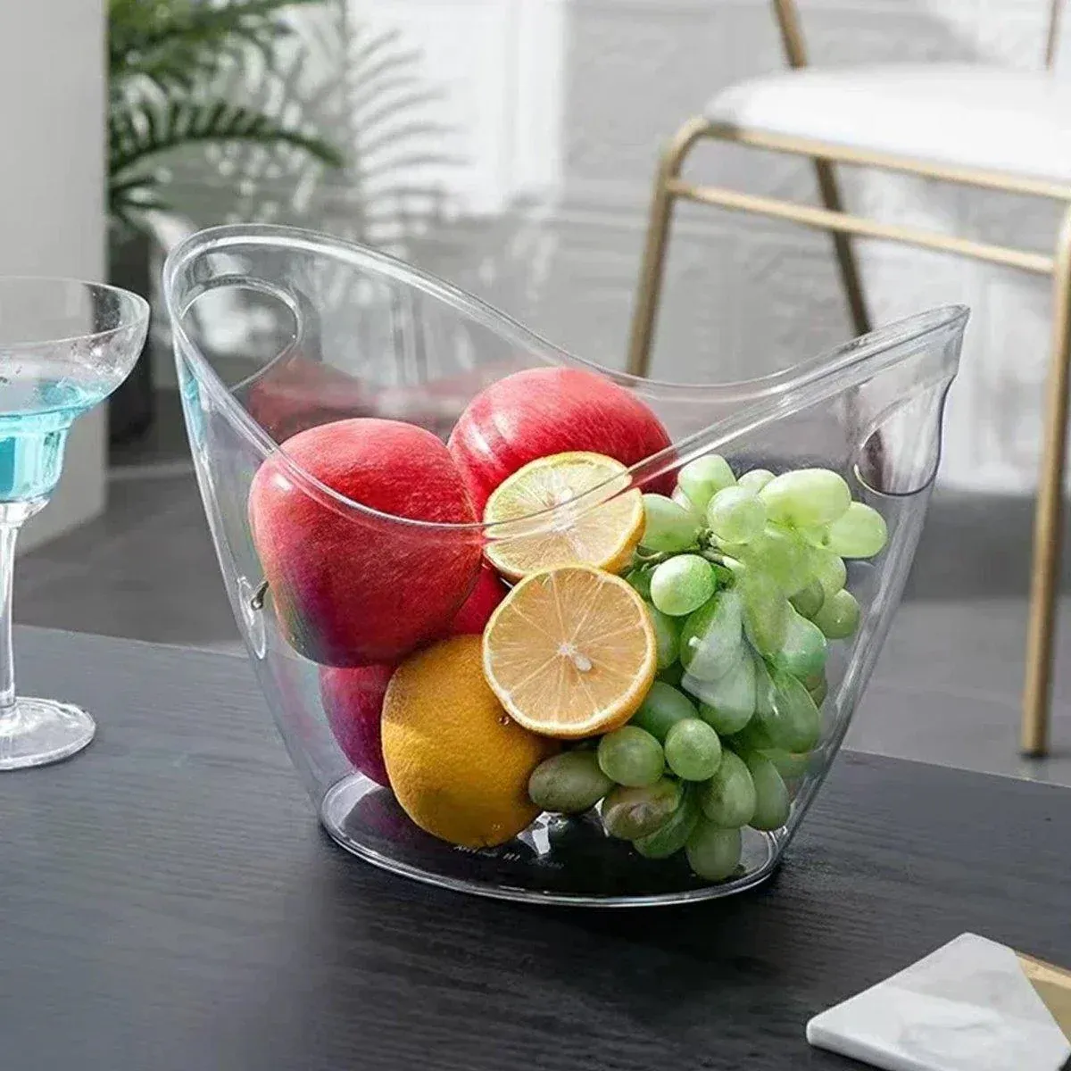 2PCS Transparent 3.5L Ice Bucket Large Capacity Wine Beer Cooler Picnic Basket view 10
